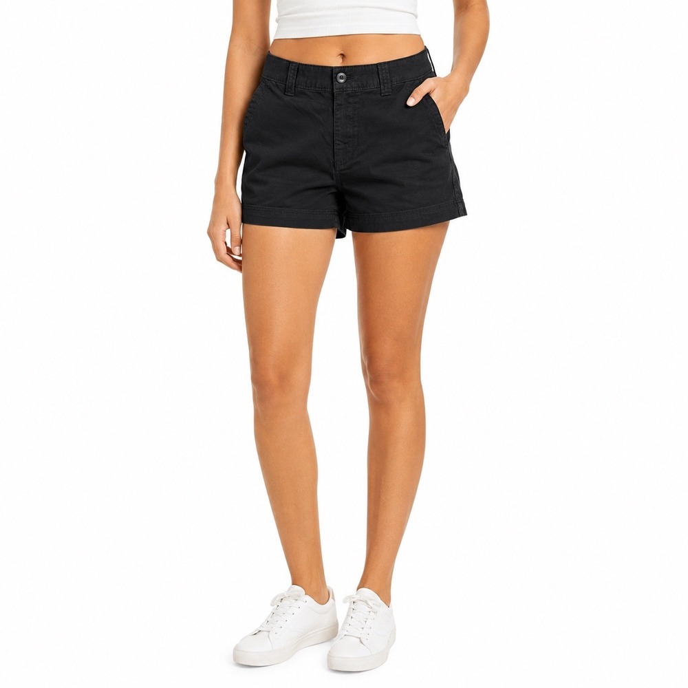 Old Navy Womens High Rise OG Chino Shorts Black Size M Cotton Stretch Casual